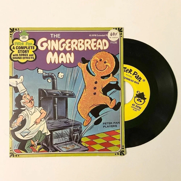 Vintage Peter Pan Records The Gingerbread Man Record 45  rpm Extended Play - Picture 8 of 9